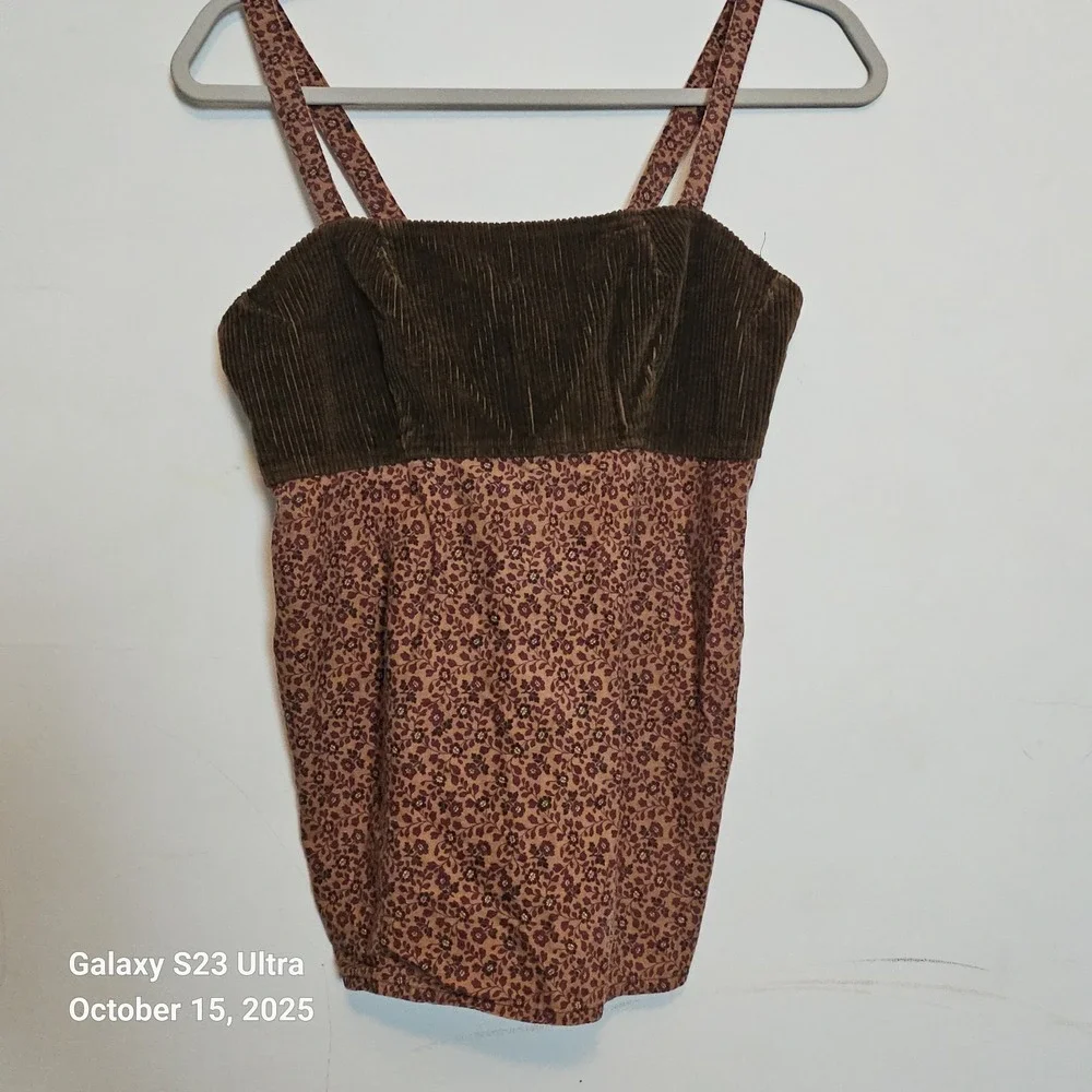 Handmade‎ One Of A Kind Corderoy Cami Top Women's Large Backless Festival Boho